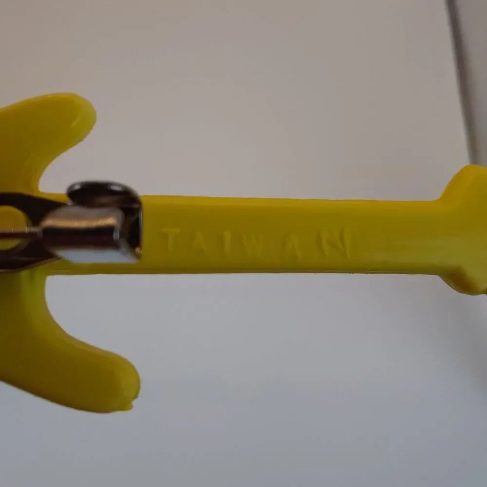Vintage 80s Guitar Brooch Neon Yellow Plastic Taiwan Pop Art